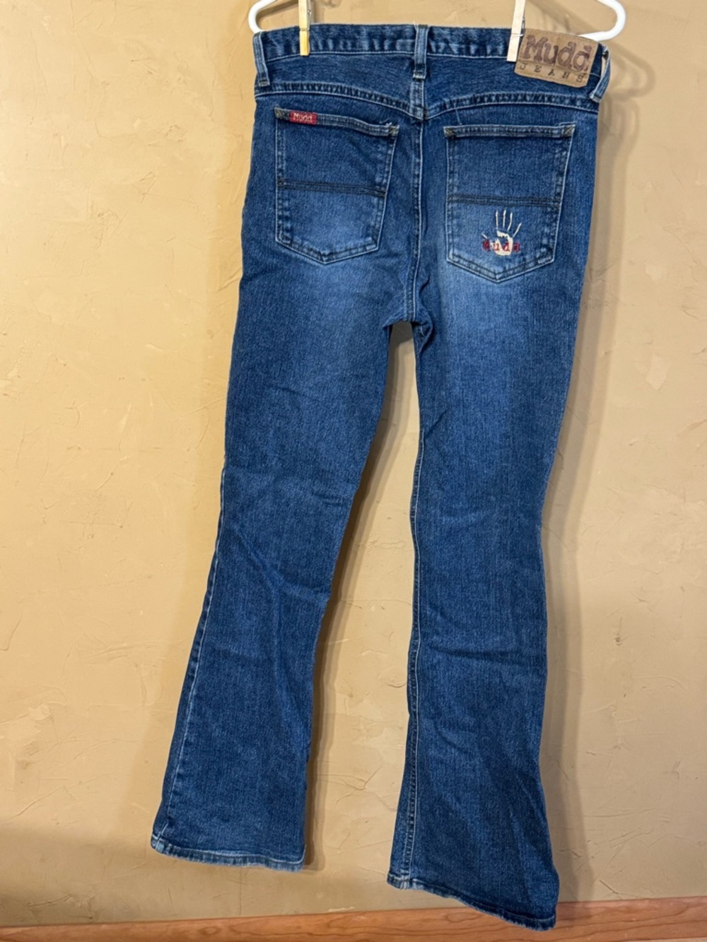 Mudd Dark Blue Boot Leg Jeans with Back Pocket Embroidery